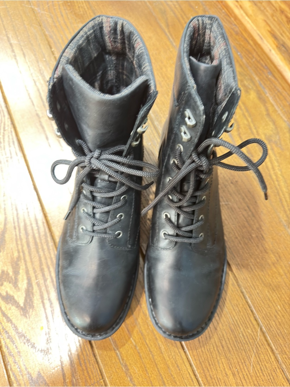 Born Black Lace-Up Combat Boots